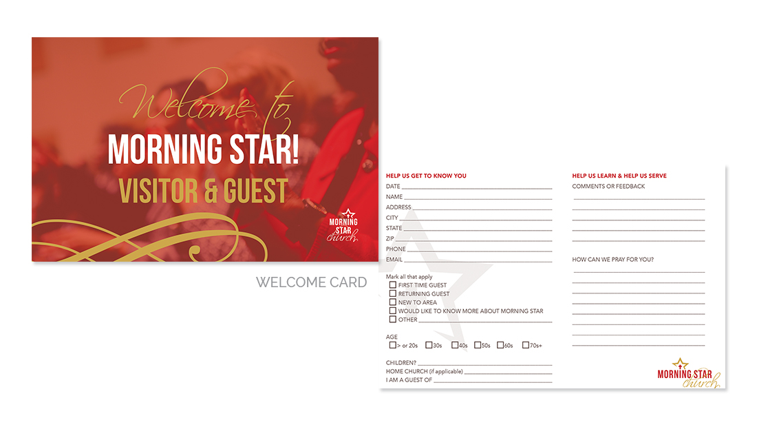 Morning Star Welcome Card